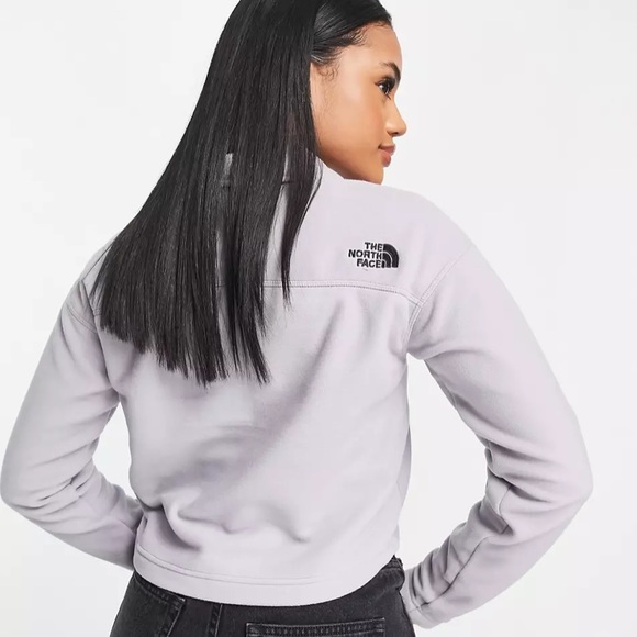 The North Face 100 Glacier 1/4 zip cropped fleece in gray Medium - Picture 15 of 16